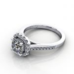 Cushion Engagement Ring, Platinum, RH4, LF