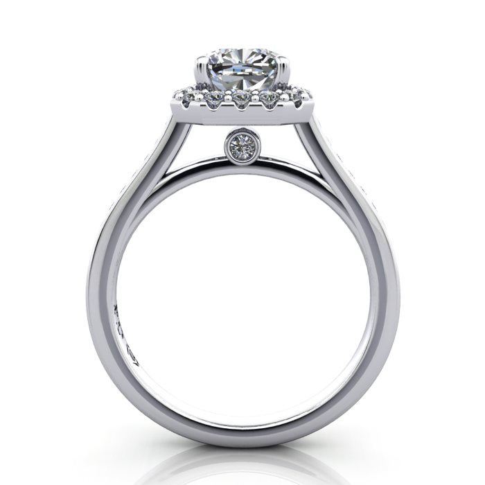 Cushion Engagement Ring, Platinum, RH4, TF