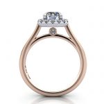 Round Engagement Ring, Rose Gold, RH4, TF