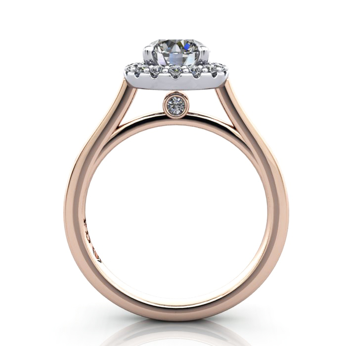 Round Engagement Ring, Rose Gold, RH4, TF