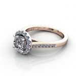 Round Engagement Ring, Rose Gold, RH4, LF