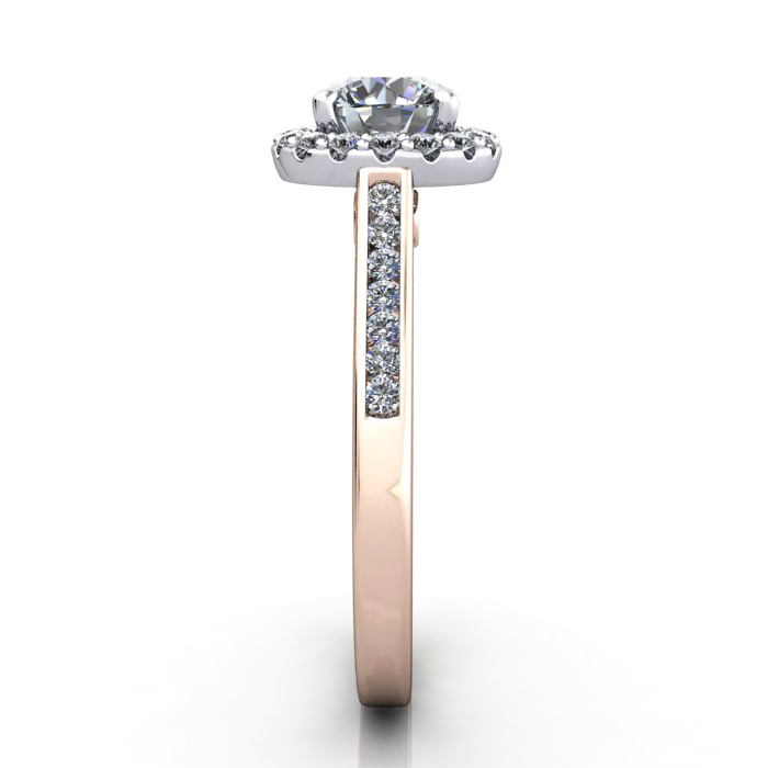 Round Engagement Ring, Rose Gold, RH4, SV