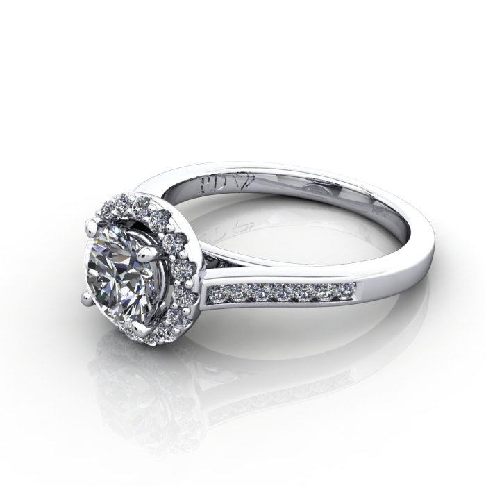 Round Engagement Ring, Platinum, RH4, LF Round Engagement Ring, Platinum, RH4, LF