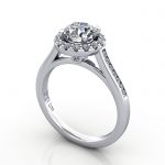 Video-Round Engagement Ring, Platinum, RH4, 3D Video-Round Engagement Ring, Platinum, RH4, 3D