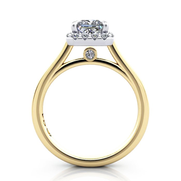 Princess Engagement Ring, Yellow Gold, RH4, TF Princess Engagement Ring, Yellow Gold, RH4, TF
