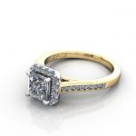 Princess Engagement Ring, Yellow Gold, RH4, LF Princess Engagement Ring, Yellow Gold, RH4, LF