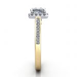 Princess Engagement Ring, Yellow Gold, RH4, SV Princess Engagement Ring, Yellow Gold, RH4, SV