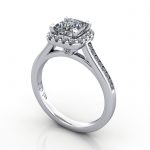 Video-Princess Engagement Ring, Platinum, RH4, 3D