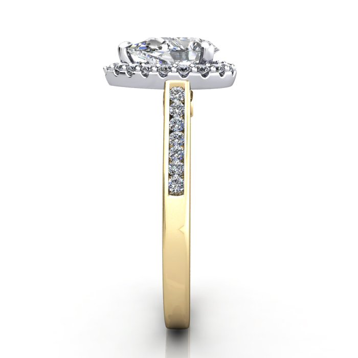 Halo Engagement Ring, Yellow Gold, RH4, SV