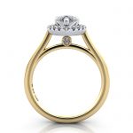 Halo Engagement Ring, Yellow Gold, RH4, TF