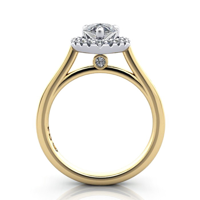 Halo Engagement Ring, Yellow Gold, RH4, TF