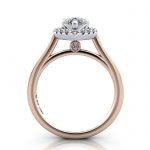 Halo Engagement Ring, Rose Gold, RH4, TF
