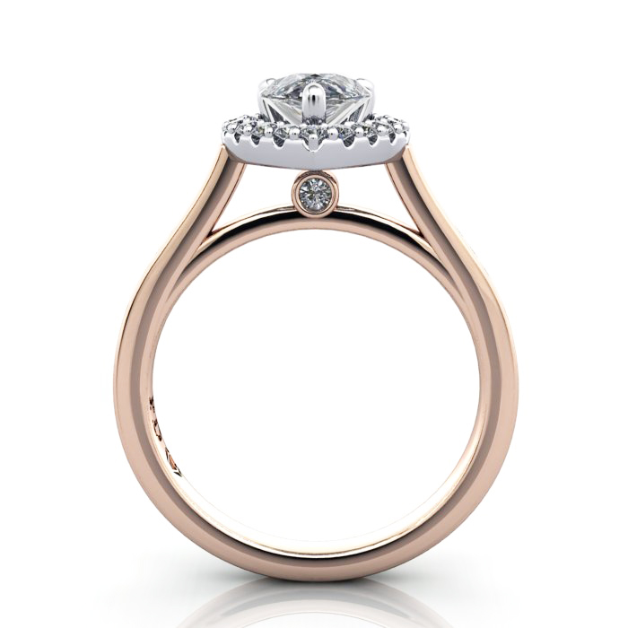 Halo Engagement Ring, Rose Gold, RH4, TF