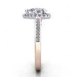 Halo Engagement Ring, Rose Gold, RH4, SV