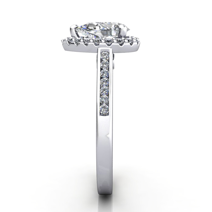 Halo Engagement Ring, Platinum, RH4, SV