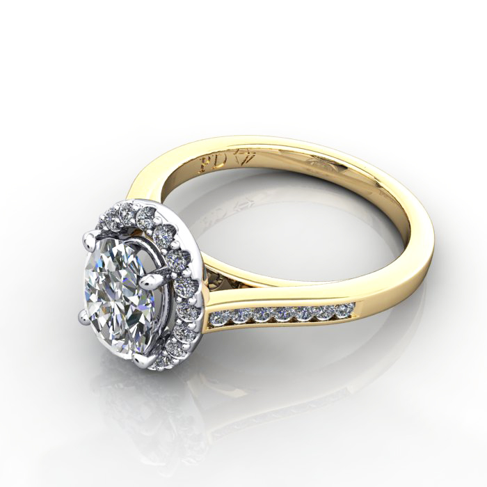 Oval Engagement Ring, Yellow Gold, RH4, LF