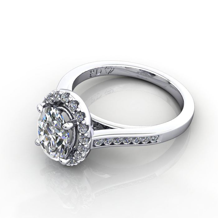 Oval Engagement Ring, Platinum, RH4, LF Oval Engagement Ring, Platinum, RH4, LF