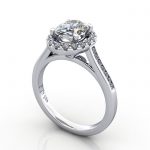 Oval Engagement Ring, Platinum, RH4, 3D Oval Engagement Ring, Platinum, RH4, 3D
