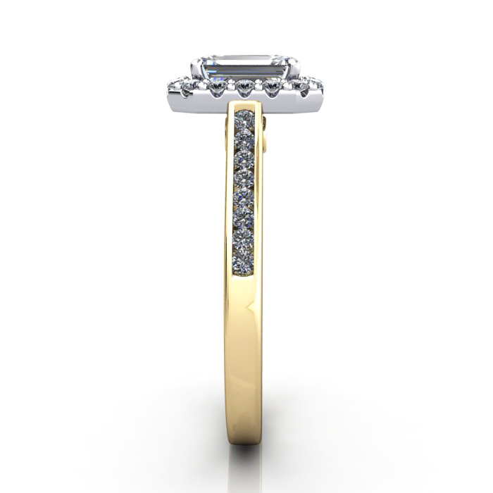 Emerald Engagement Ring, Yellow Gold, RH4, SV Emerald Engagement Ring, Yellow Gold, RH4, SV