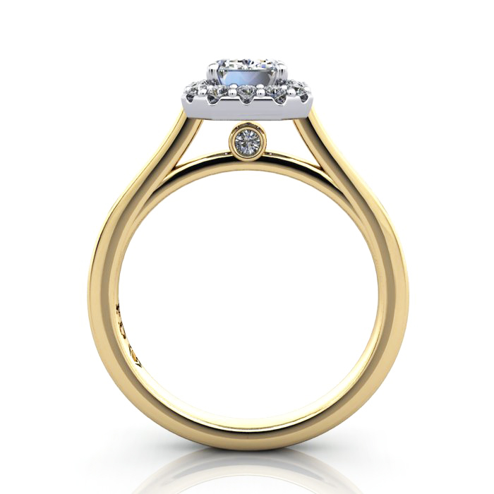 Emerald Engagement Ring, Yellow Gold, RH4, TF Emerald Engagement Ring, Yellow Gold, RH4, TF