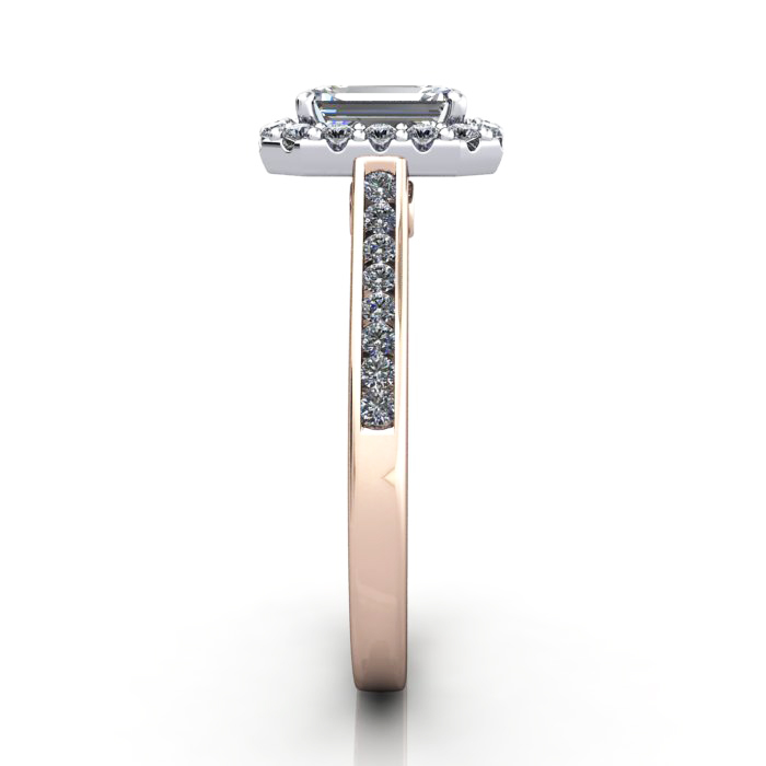 Emerald Engagement Ring, Rose Gold, RH4, SV