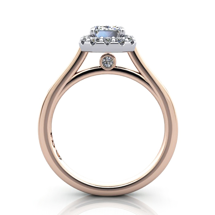 Emerald Engagement Ring, Rose Gold, RH4, TF