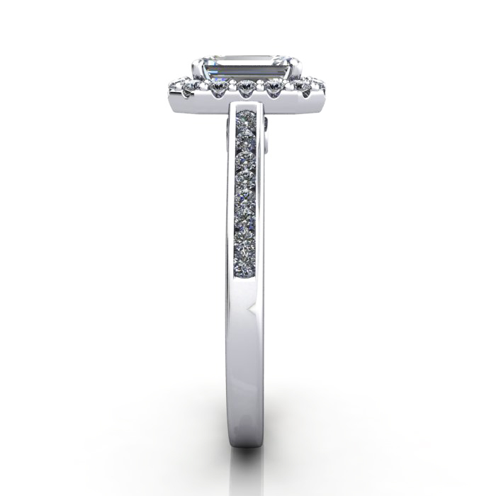 Emerald Engagement Ring, Platinum, RH4, SV Emerald Engagement Ring, Platinum, RH4, SV