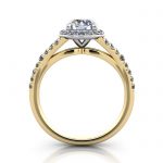Halo Diamond Ring, RH3, Round, Yellow, TF