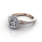 Halo Diamond Ring, RH3, Round, Rose, LF Halo Diamond Ring, RH3, Round, Rose, LF