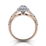 Halo Diamond Ring, RH3, Round, Rose, TF Halo Diamond Ring, RH3, Round, Rose, TF