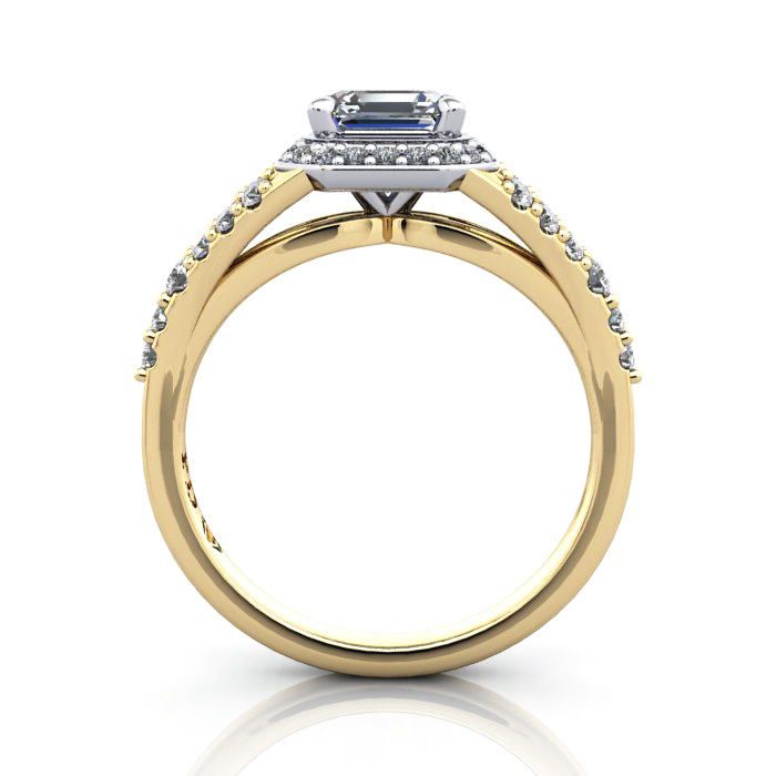 Halo Engagement Ring, YG, RH3.TF