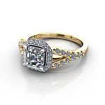 Halo Engagement Ring, YG, RH3.LF