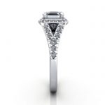 Halo Engagement Ring, Platinum, RH3. SV