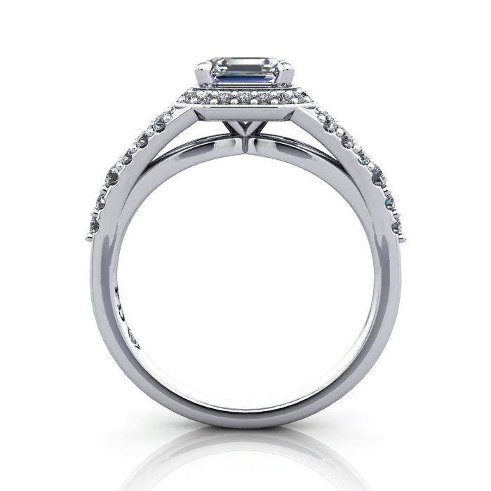 Halo Engagement Ring, Platinum, RH3. TF