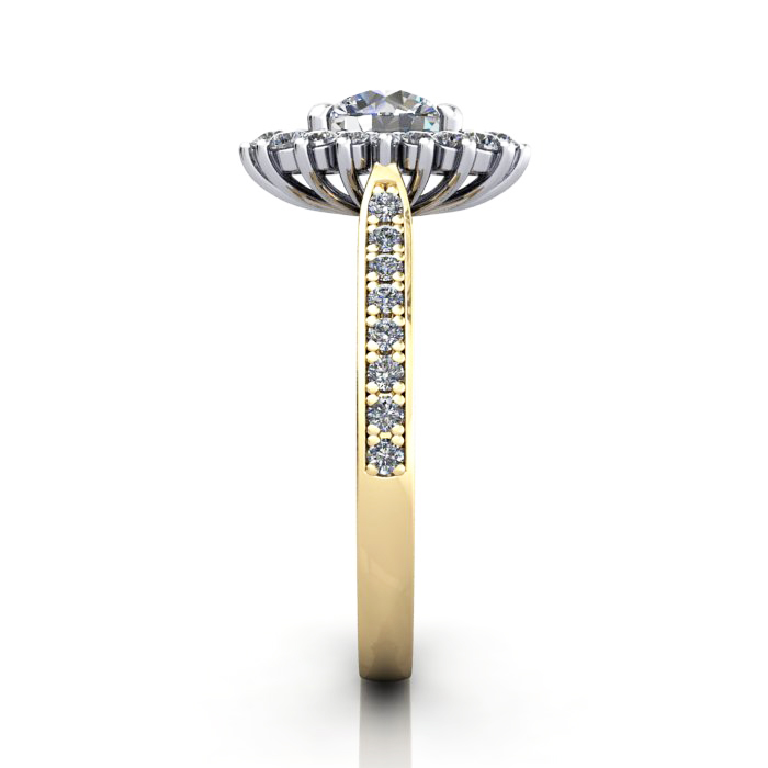 Halo Engagement Ring, Yellow Gold, RH2. SV Halo Engagement Ring, Yellow Gold, RH2. SV
