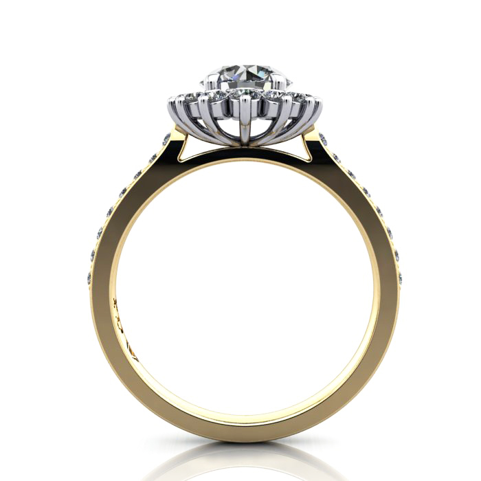 Halo Engagement Ring, Yellow Gold, RH2. TF Halo Engagement Ring, Yellow Gold, RH2. TF