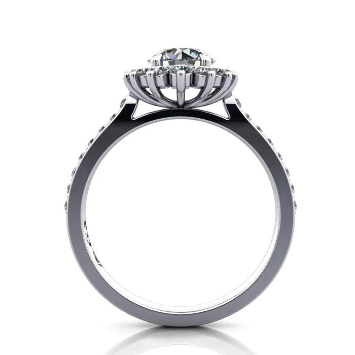 Halo Engagement Ring, White Gold, RH2. TF Halo Engagement Ring, White Gold, RH2. TF