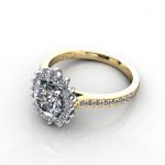 Halo Engagement Ring, Yellow Gold, RH2. LF Halo Engagement Ring, Yellow Gold, RH2. LF