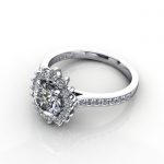 Halo Engagement Ring, White Gold, RH2. LF Halo Engagement Ring, White Gold, RH2. LF