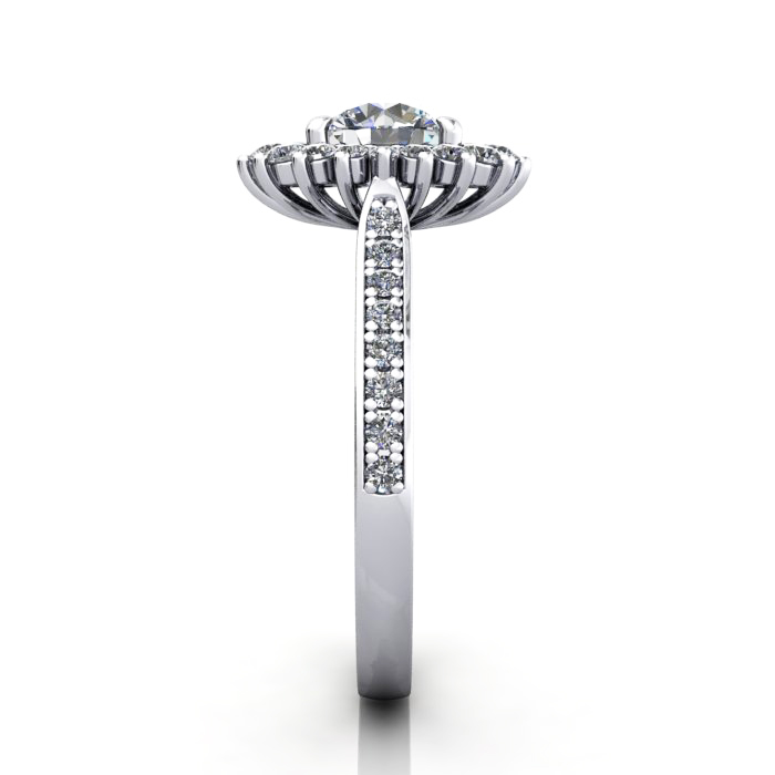 Halo Engagement Ring, White Gold, RH2. SV Halo Engagement Ring, White Gold, RH2. SV
