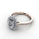 Halo Engagement Ring, Rose Gold, RH2. LF