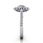 Halo Engagement Ring, Platinum, RH2. SV