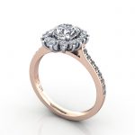 Video-Halo Engagement Ring, Rose Gold, RH2. 3D