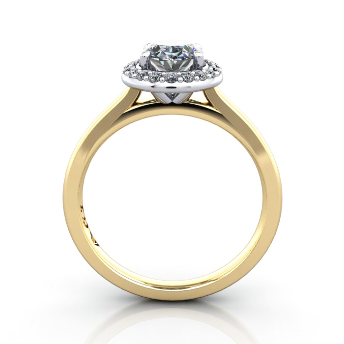 Oval Engagement Ring, YG, RH1, TF