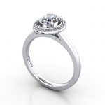 Video-Oval Engagement Ring, Platinum, RH1, 3D