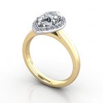 Marquise Engagement Ring, YG, RH1, 3D