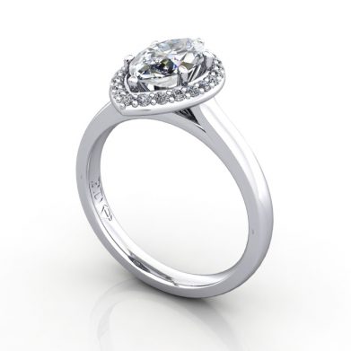 Marquise Engagement Ring, Platinum, RH1, 3D