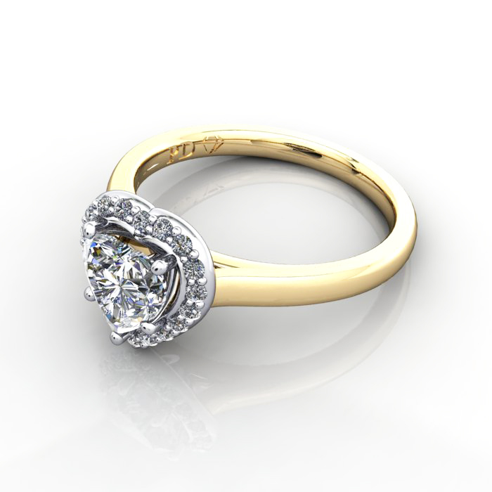 Heart Engagement Ring, YG RH1, LF Heart Engagement Ring, YG RH1, LF