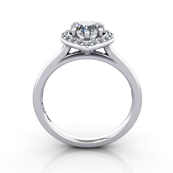Heart Engagement Ring, Platinum, RH1, TF