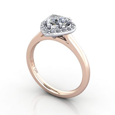 Heart Engagement Ring, RG RH1, 3D
